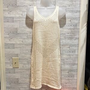 Cream Sleeveless Knit Dress